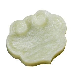 岫玉墨碟如意海棠墨汁小砚台多功能墨碟小楷专用练毛笔字可爱创意小摆件墨水碟笔掭笔搁文房四宝用品礼盒装