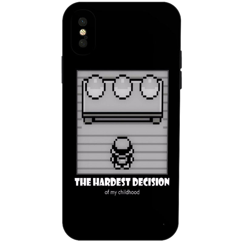 原创童年艰难的选择宝可梦磁吸手机壳适用于iPhone15光面玻璃13硅胶14苹果16ProMax华为OPPO小米VIVO防摔软壳