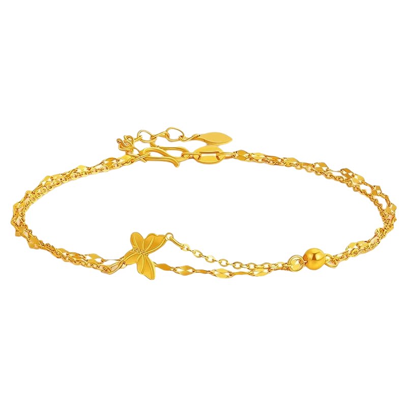 黄金色蝴蝶手链轻奢小众精致2026