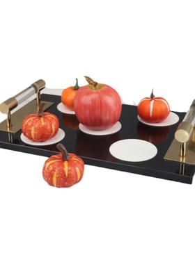 简约几何手提式方形水晶托盘摆件