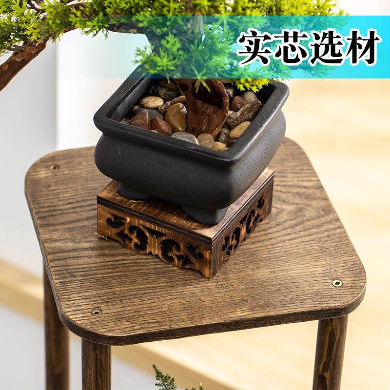 博古架实木中式小多宝阁紫砂茶壶茶具架子花盆栽置物架摆件展示架