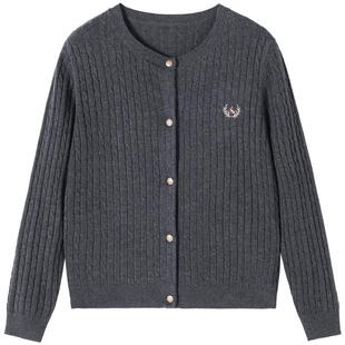 Navigare意大利小帆船男孩红色毛衣2025冬针织开衫男女童上衣外套