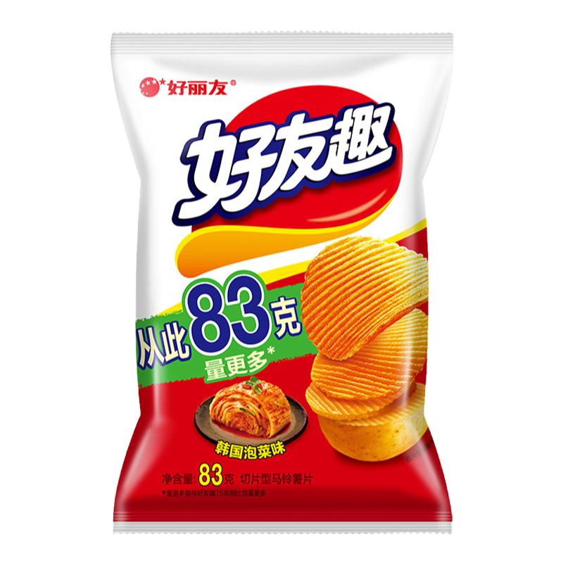 好丽友好友趣薯片韩国泡菜味70g整箱批休闲零食小吃膨化食品包邮