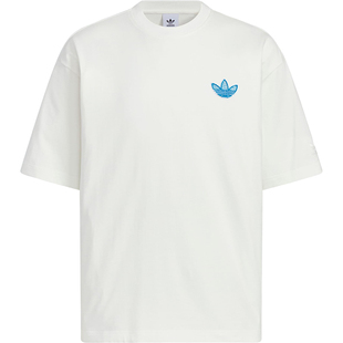 Adidas/阿迪达斯正品三叶草男士宽松日常印花经典透气短袖KE5793