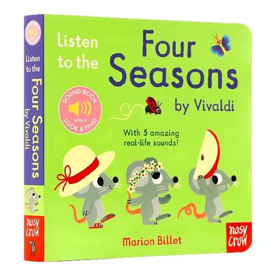 我的小小音乐厅系列 聆听四季 英文原版绘本 Listen to the Four Seasons 触摸发声书 儿童乐感启蒙早教纸板书 亲子互动 Nosy Crow