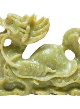 岫玉龙龟家居摆件带踏板卧室客厅