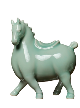 唐马陶瓷茶宠瑞马装饰茶玩摆件
