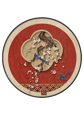 喜上眉梢花鸟玄关走道装饰画