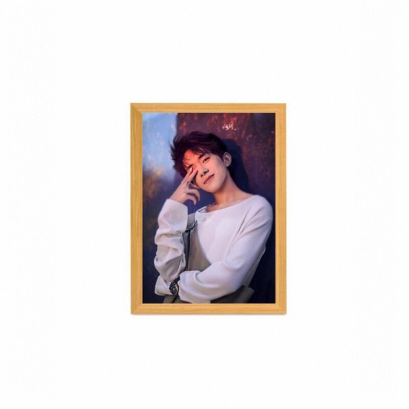 抖音同款易烊千玺镜子灯光画礼物化妆镜tfboys十周年小夜灯发光画
