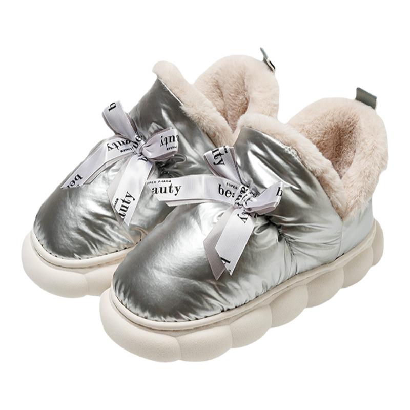 包跟厚底防水棉拖鞋女秋冬季室内家居家月子防滑棉鞋外穿毛绒保暖