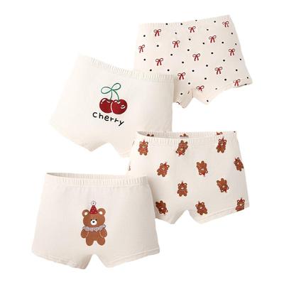 女童内裤纯棉平角儿童中大童全棉四角裤女宝宝小女孩可爱小熊短裤