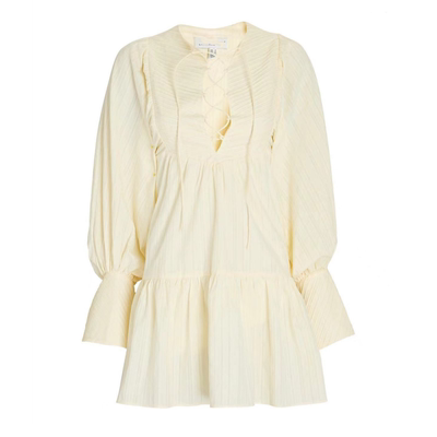 澳洲系带仙气短款法式长袖连衣裙