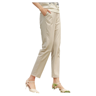 葵牌妈妈裤子秋季外穿高腰舒适松紧腰直筒长裤薄款50岁中老年女裤
