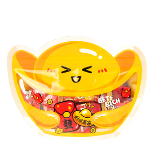 新年金元宝饼干包装袋零食糖果烘焙食品分装袋年货礼品密封自立袋