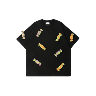 SQQZ PROJECT春夏新款满身立体塞棉糖果短袖T恤男女同款