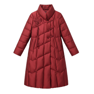 齐黛羽绒服冬季女款中长款2025新款新中式加厚款保暖防风妈妈外套
