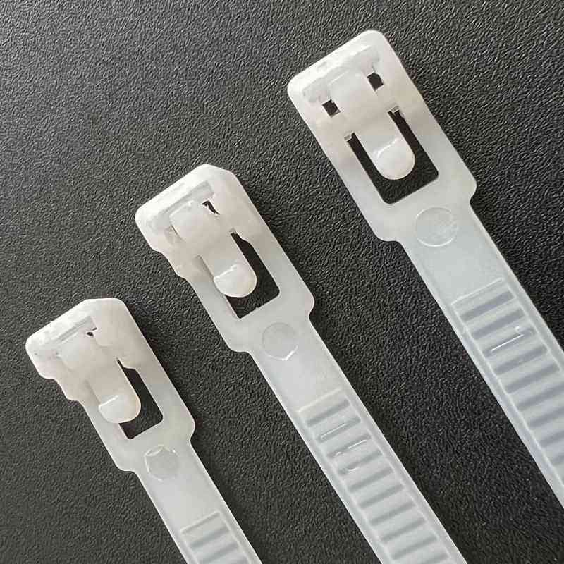 可重复使用活扣扎带塑料式扎式尼龙带可拆卸松带退束可线可捆白色