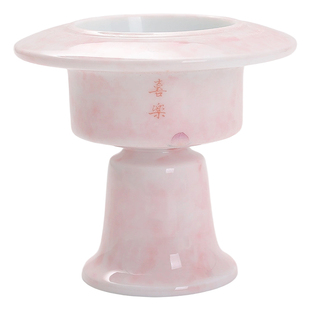 桃粉手绘高足行炉创意手作香薰炉景德镇陶瓷炉沉香檀香线香插底座