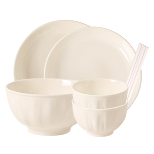 川岛屋奶油风餐具碗碟套装家用2025新款碗具碗盘乔迁新居暖房礼物