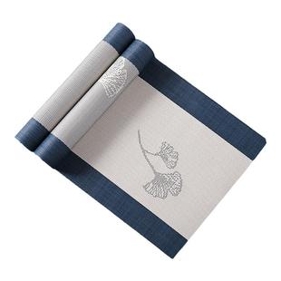 茶席中式禅意桌旗中国风梅花牡丹茶台布艺长条桌布防水茶旗茶垫布