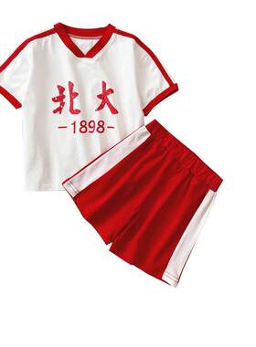 六一儿童啦啦队清华北大纯棉套装演出服幼儿园毕业照合唱表演服装