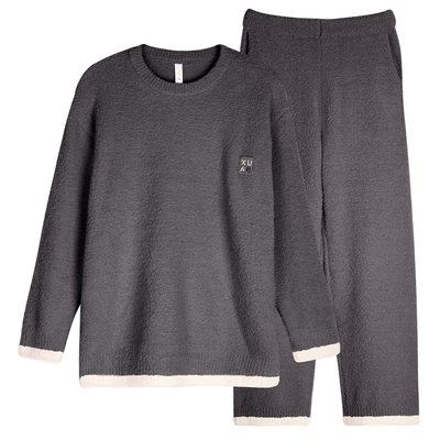 轩靓半边绒男士睡衣冬季加绒加厚