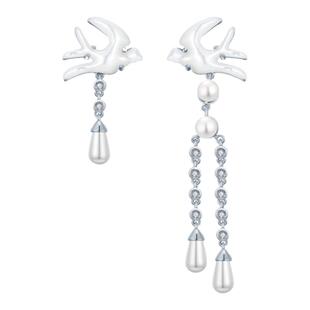 [叶童同款]MOH动物絮语系列燕形天然白贝母珍珠不对称耳饰礼物