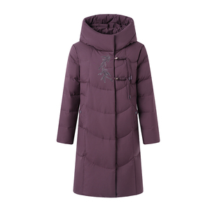 中老人年羽绒服女奶奶长款过膝冬装老太太新中式保暖冬季连帽外套