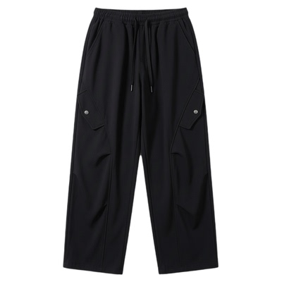 长裤子男孩秋冬季新款青少年初中学生加绒加厚大童直筒运动休闲潮