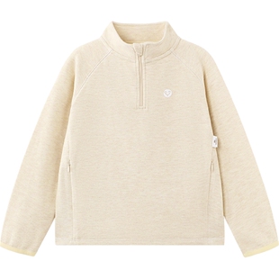 英氏女童长袖t恤半高领上衣2025春秋新款中大童打底衫春季卫衣