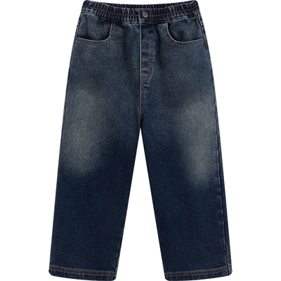 播broadcute童装牛仔裤秋冬新款高腰宽松男女童阔腿长裤KEQ4K690
