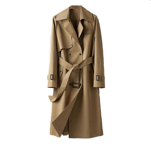 风衣女中长款2025春秋新款韩版大码小个子流行英伦风大衣过膝外套