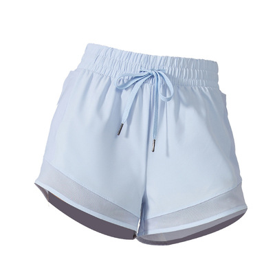 夏季瑜伽运动短裤女跑步裤女宽松速干防走光健身运动裤口袋假两件