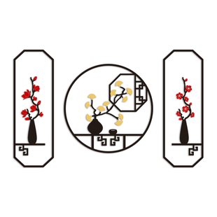 新中式客厅沙发电视背景墙面装饰新年茶室书房餐厅房间布置墙贴画