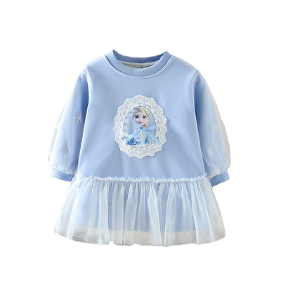 冰雪奇缘秋冬公主裙加厚童装