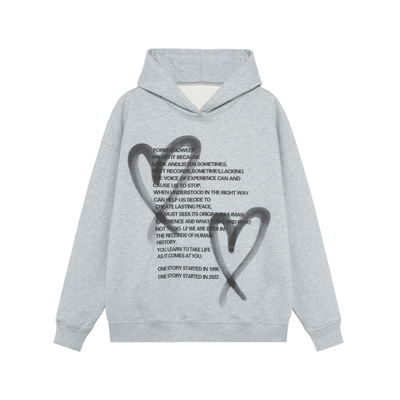 Endweep爱心标语宽松连帽卫衣