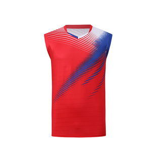 新款速干羽毛球服套装夏季女无袖背心网球乒乓球衣男款团队运动服