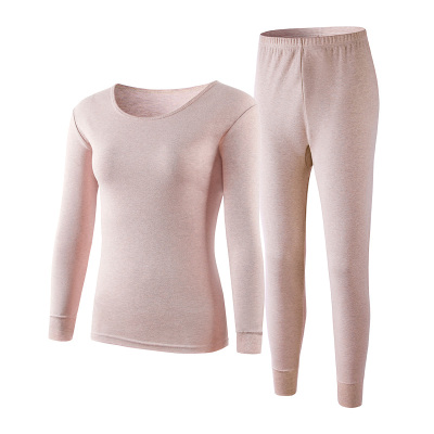 ab保暖内衣圆领纯棉刷绒打底棉毛衫裤秋衣秋裤女士低领套装R862