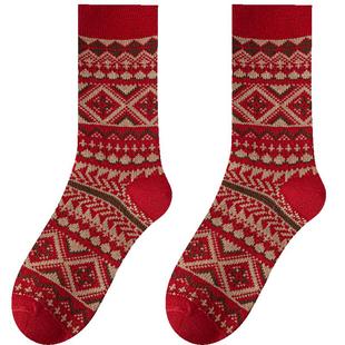 羊毛本命年马年红袜子女中筒袜秋冬季红色过年2026新年礼物长棉袜