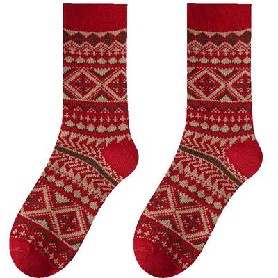 马年本命年袜子女羊毛红色中筒袜