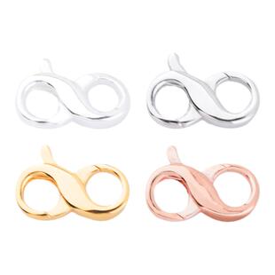 S925银扣DIY配件吊坠扣8字扣子手链双头扣头卡扣搭扣配件机械扣