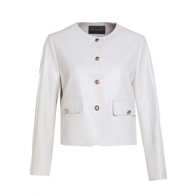 2026短款皮衣白色高级感商场同款气质精致高级慵懒感外套EM3B449