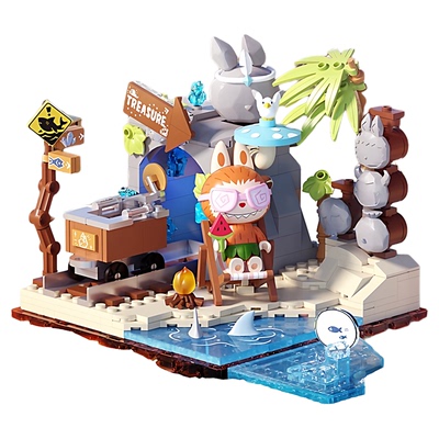 泡泡玛特LABUBU森林秘密基地积木