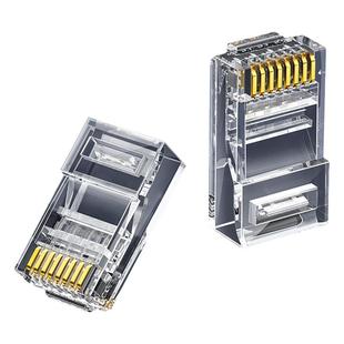 秋叶原 超六类非屏蔽水晶头cat6a万兆七类网络线镀金接头RJ45接口