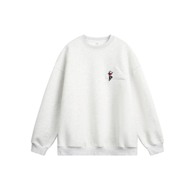 趣味刺绣复古潮流圆领套头卫衣