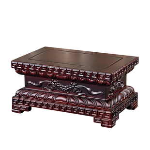 红酸枝供奉财神佛像观音菩萨奇石玉石花瓶金刚摆件红实木底座托架