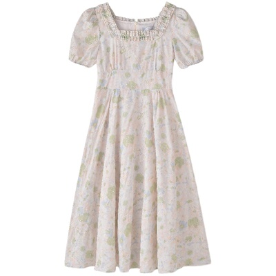 《花楹》法式连衣裙子女温柔甜美系气质别致小众碎花