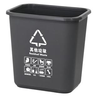 家用大垃圾桶大号商用餐饮厨房无盖方形户外垃圾箱饭店专用10L