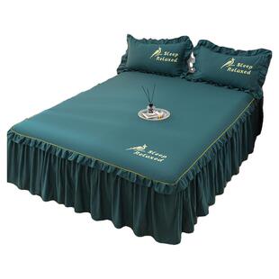 全棉床裙床罩单件纯棉裙式床单床笠床套席梦思防滑保护套1.8/2.0m