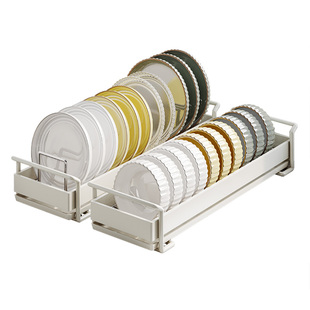 不锈钢碗碟收纳架抽屉内置碗盘沥水架厨房沥碗架橱柜放盘子置物架